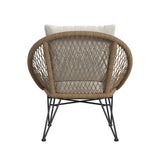 Grace Outdoor Seating 4PC Set - Black, Natural and Olefin Beige