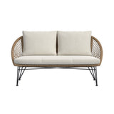 Grace Outdoor Seating 4PC Set - Black, Natural and Olefin Beige