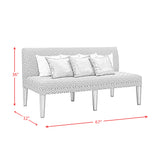 Gramercy 6PC Dining Set-Table, Four Tufted Tall Back Chairs and Settee