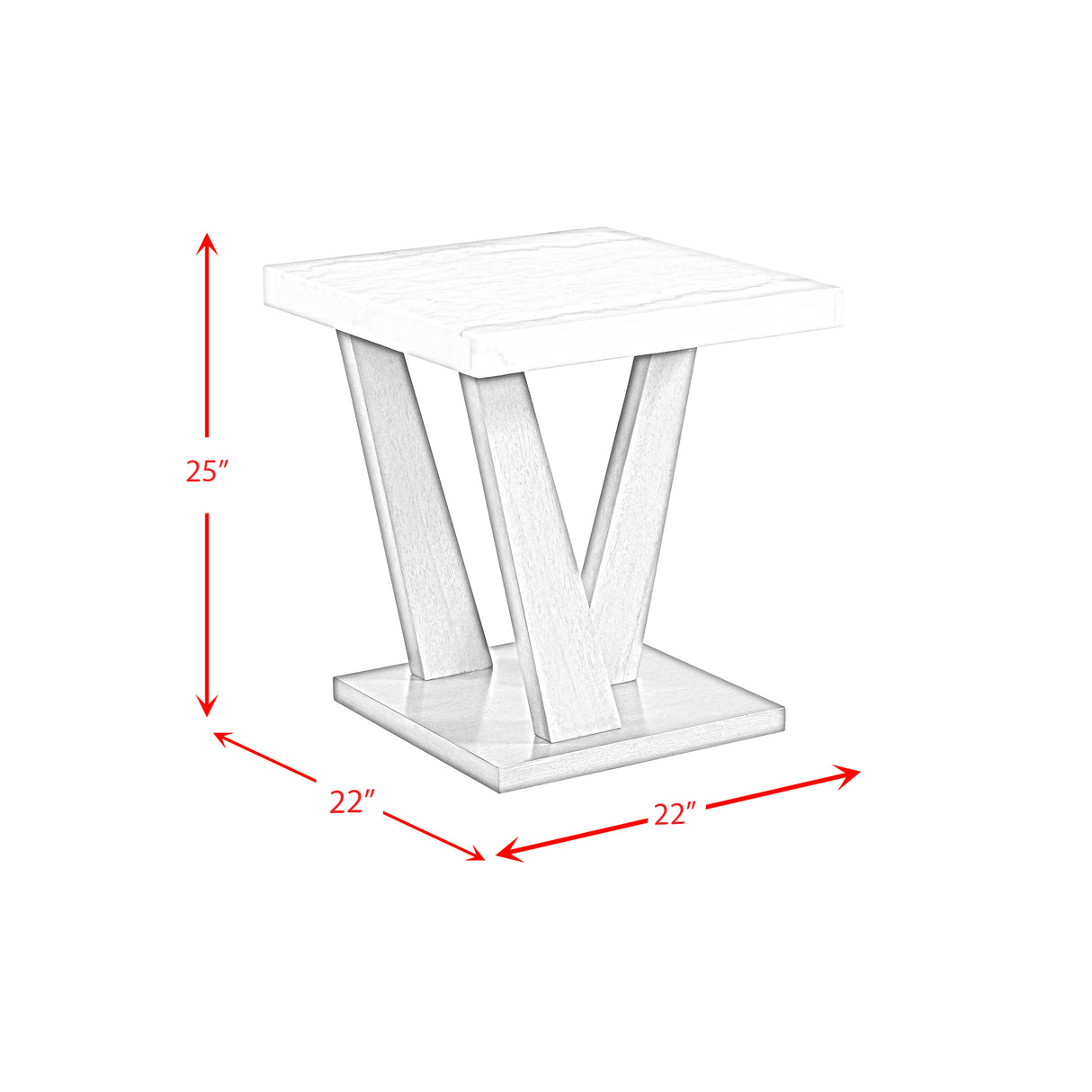 Greta Square End Table in grey