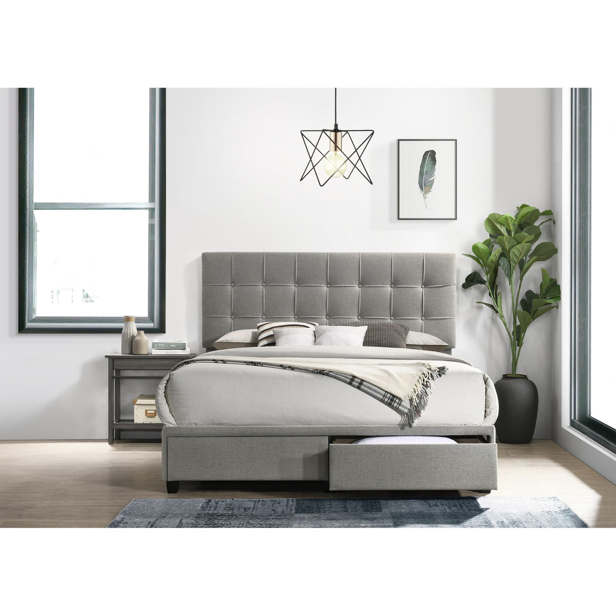 Hacienda Queen Storage Bed W/Tacoma Grey CM 003 (3A Packing)