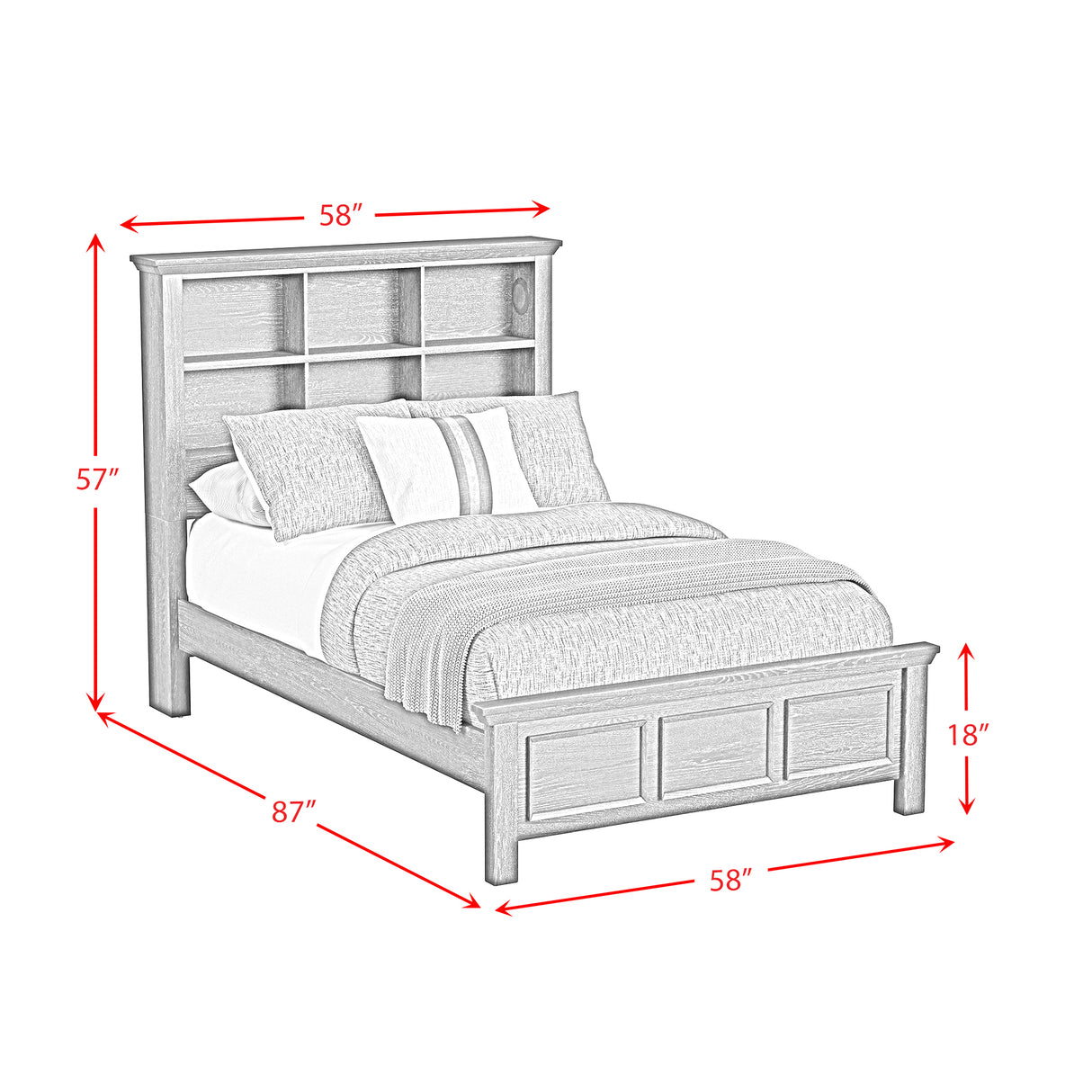 Hampton Kids Bookcase Bedroom Set