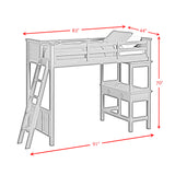 Hampton Kids Loft with Ladder and Desk with Speaker Bedroom Set