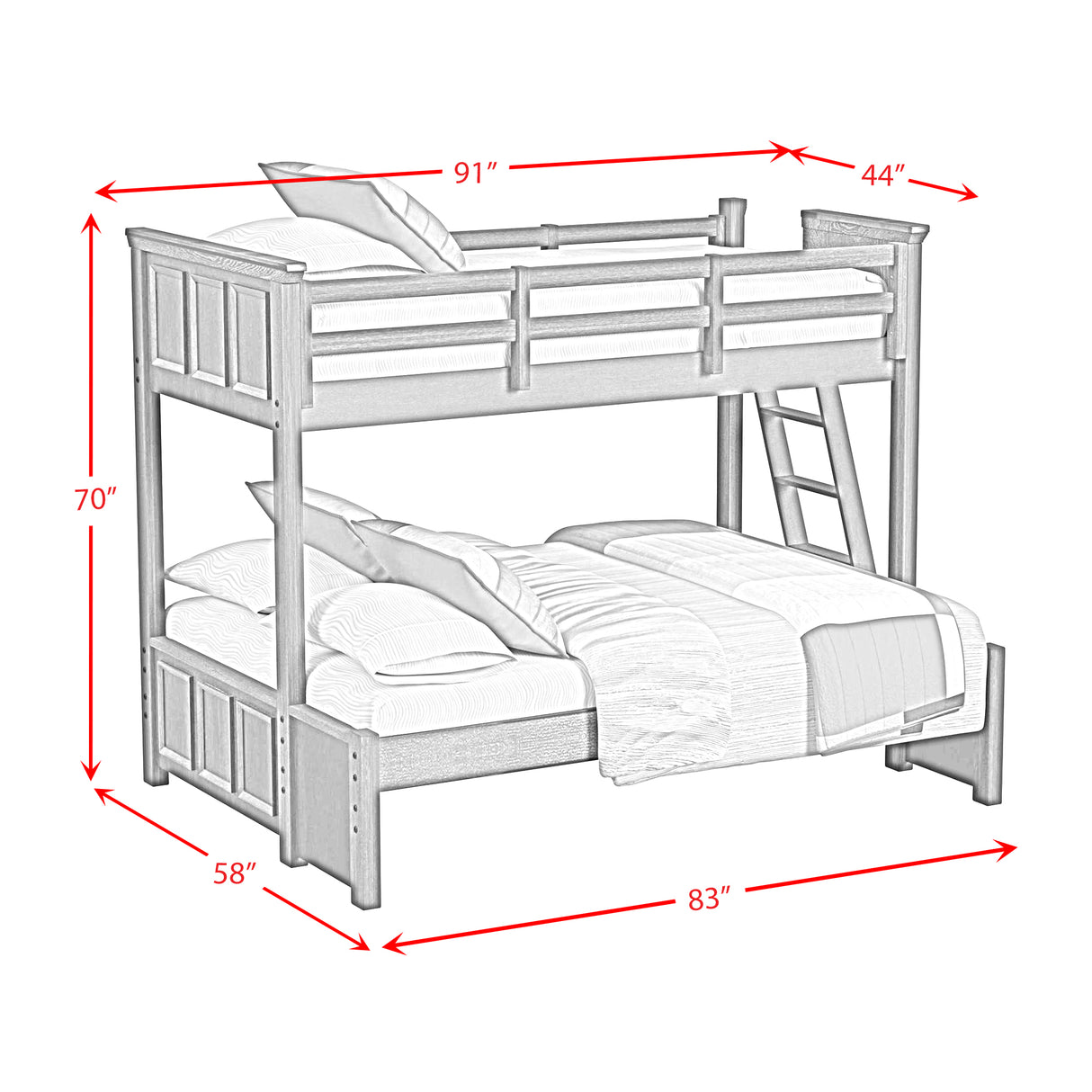 Hampton Kids Over Bunk with Ladder