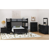 Hampton Kids Over Loft with Staircase and Desk with Speaker Bedroom Set