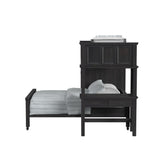 Hampton Kids Over Loft with Staircase and Desk with Speaker