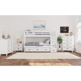 Hampton Kids Over Bunk with Staircase and Trundle Bedroom Set