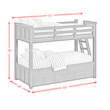 Hampton Kids Over Bunk with Ladder and Trundle Bedroom Set