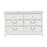 Lucida 6 Drawer Dresser in White 2039W-5