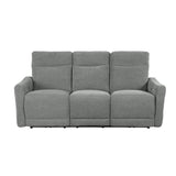 Edition Power Double Lay Flat Reclining Sofa in Dove Grey 9804DV-3PWH
