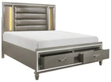 Tamsin Queen Upholstered Storage Bed in Silver Grey Metallic 1616-1