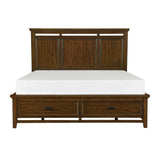 Frazier Queen Upholstered Storage Platform Bed in Dark Cherry 1649-1