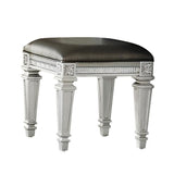 Bevelle Vanity Stool in Silver 1958-14