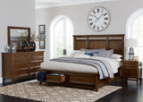 Frazier Queen Upholstered Storage Platform Bed in Dark Cherry 1649-1