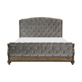 Rachelle Queen Sleigh Bed in Weathered Pecan 1693-1