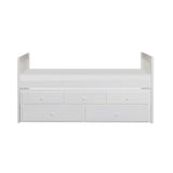 Galen Twin/Twin Trundle Bed with Storage in White B2053PRW-1