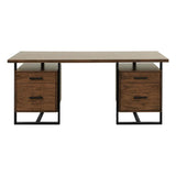 Sedley Writing Desk with Two Cabinets in Walnut 5415RF-15