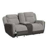 Hornet Motion Glider Loveseat with Console in Rancho Grey