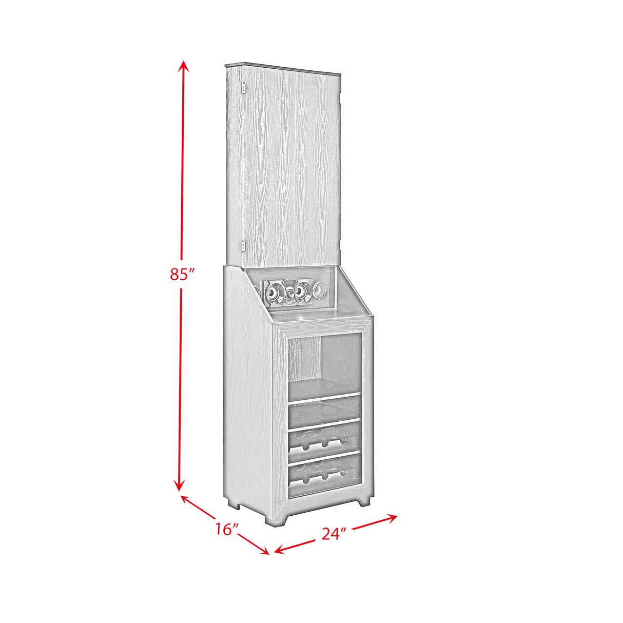 Hurricanes Dartboard Cabinet with Speaker and LED in Black (3A Packing)