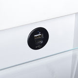 Irvine Mini Dressing Table with Stool, LED and USB in Glossy White