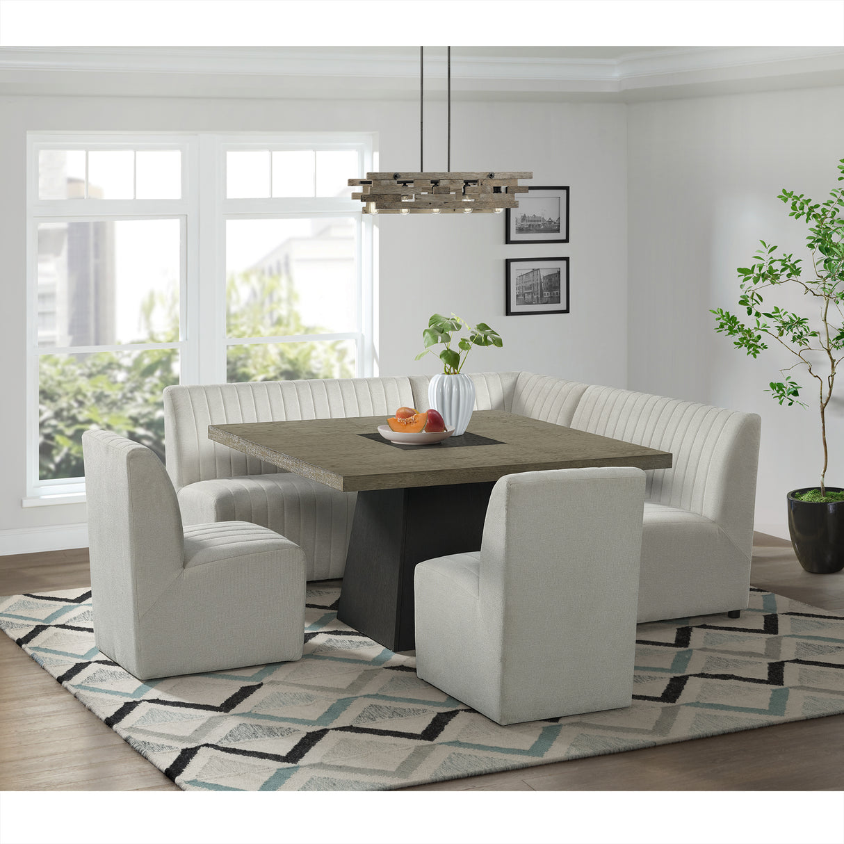 Jemma Upholstered Bench in Beige Linen