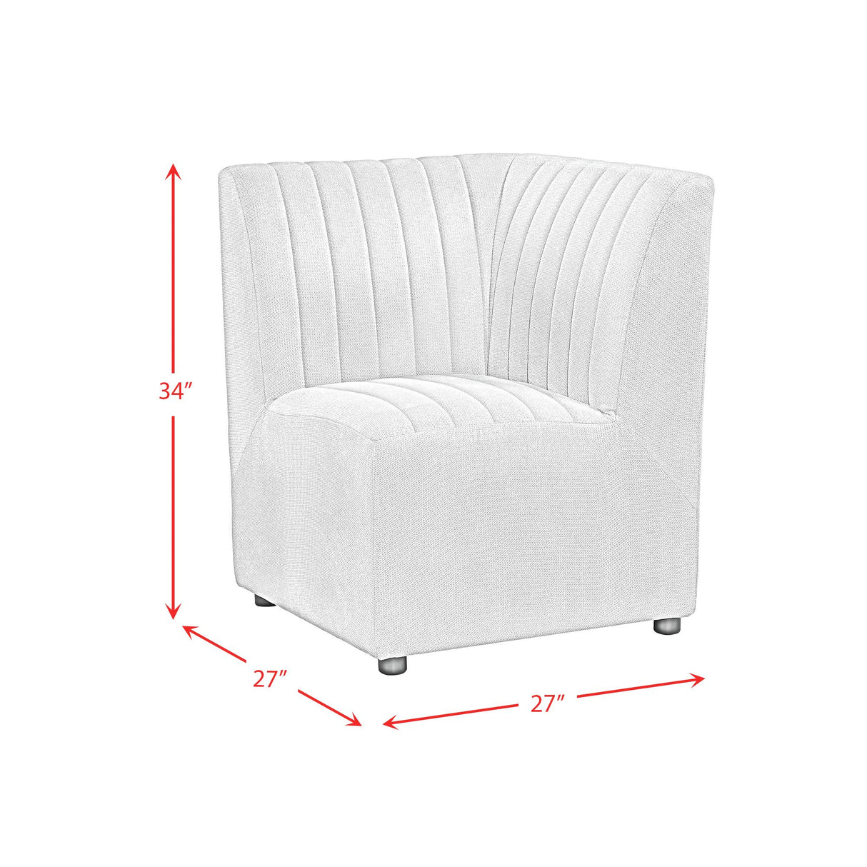 Jemma Upholstered Corner Chair in Beige Linen