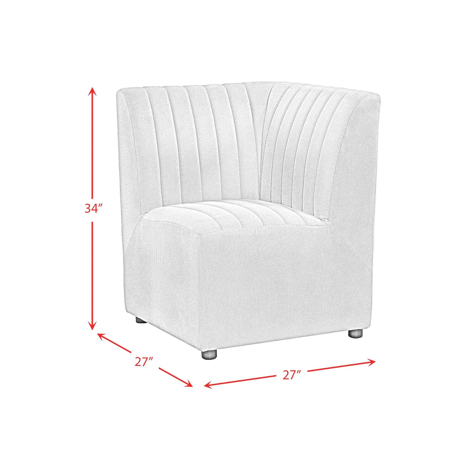 Jemma Upholstered Corner Chair in Beige Linen
