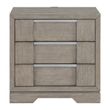 Kelis 3-Drawer Nightstand with USB in Grey