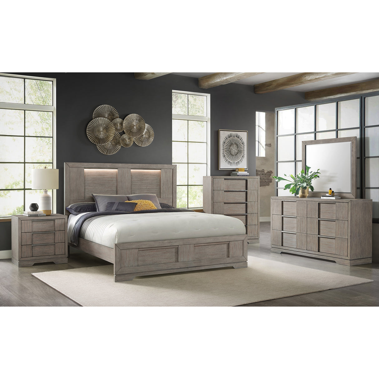 Kelis 5-Drawer Chest in Grey