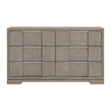 Kelis 6-Drawer Dresser in Grey