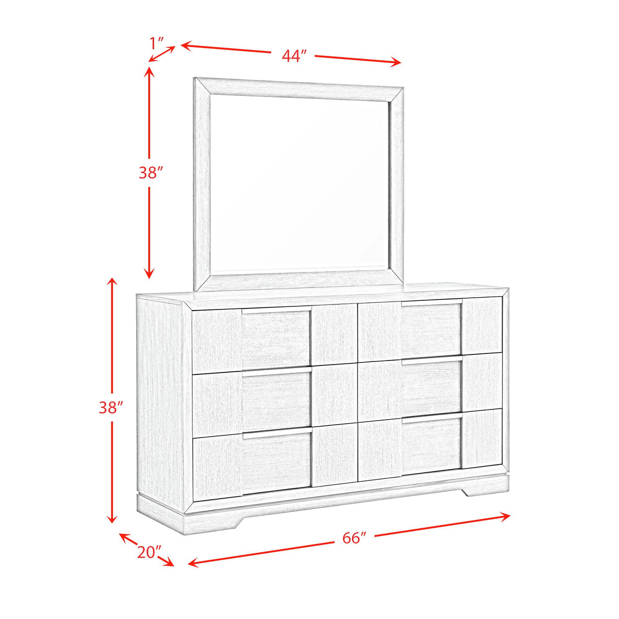 Kelis Panel Bedroom Set with LED