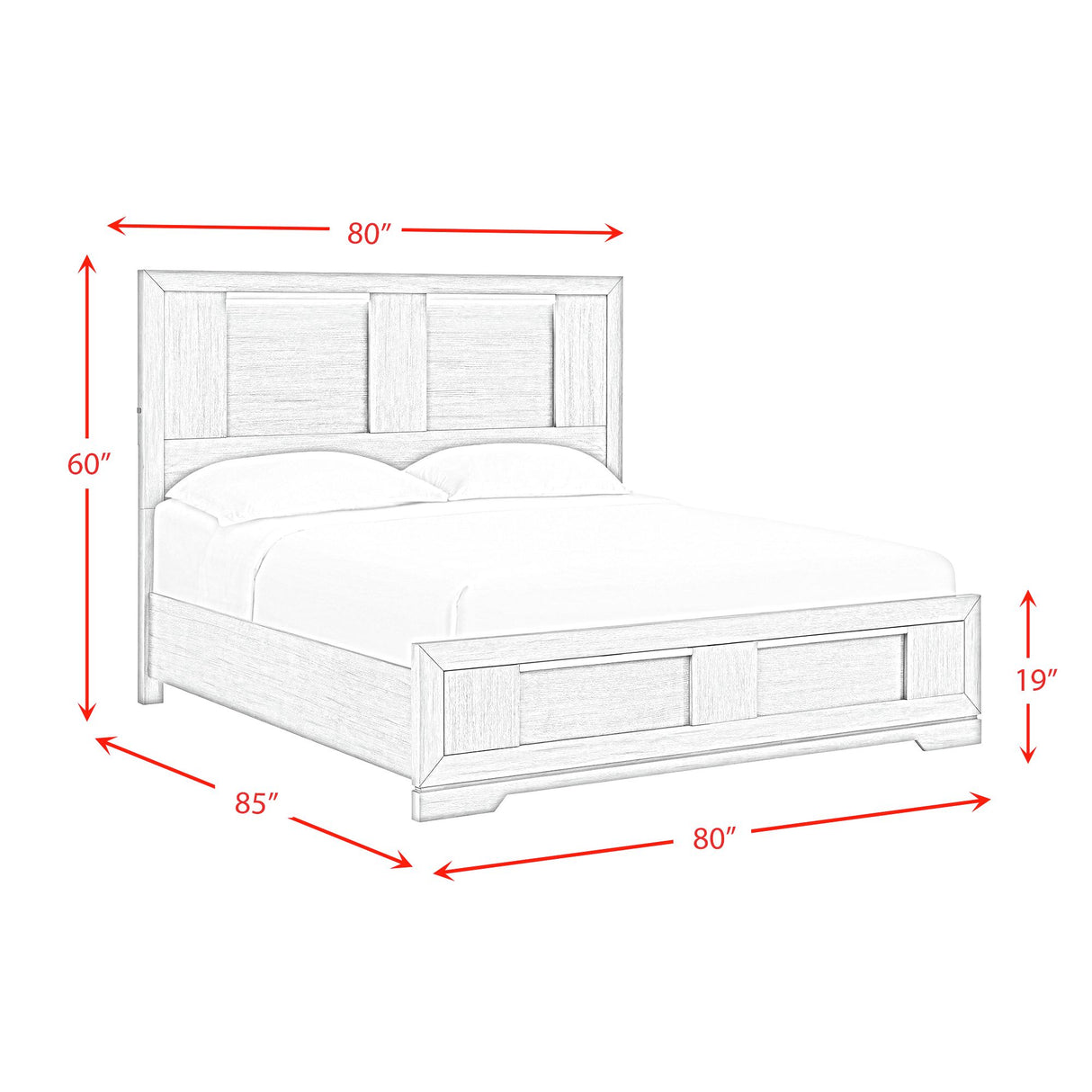 Kelis Panel Bedroom Set with LED