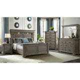 Kings Court 3-Drawer Nightstand (Sliding Top) in Grey