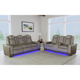 Lantana 2PC Living Room Set in Rocky Grey/Brown-Sofa & Loveseat