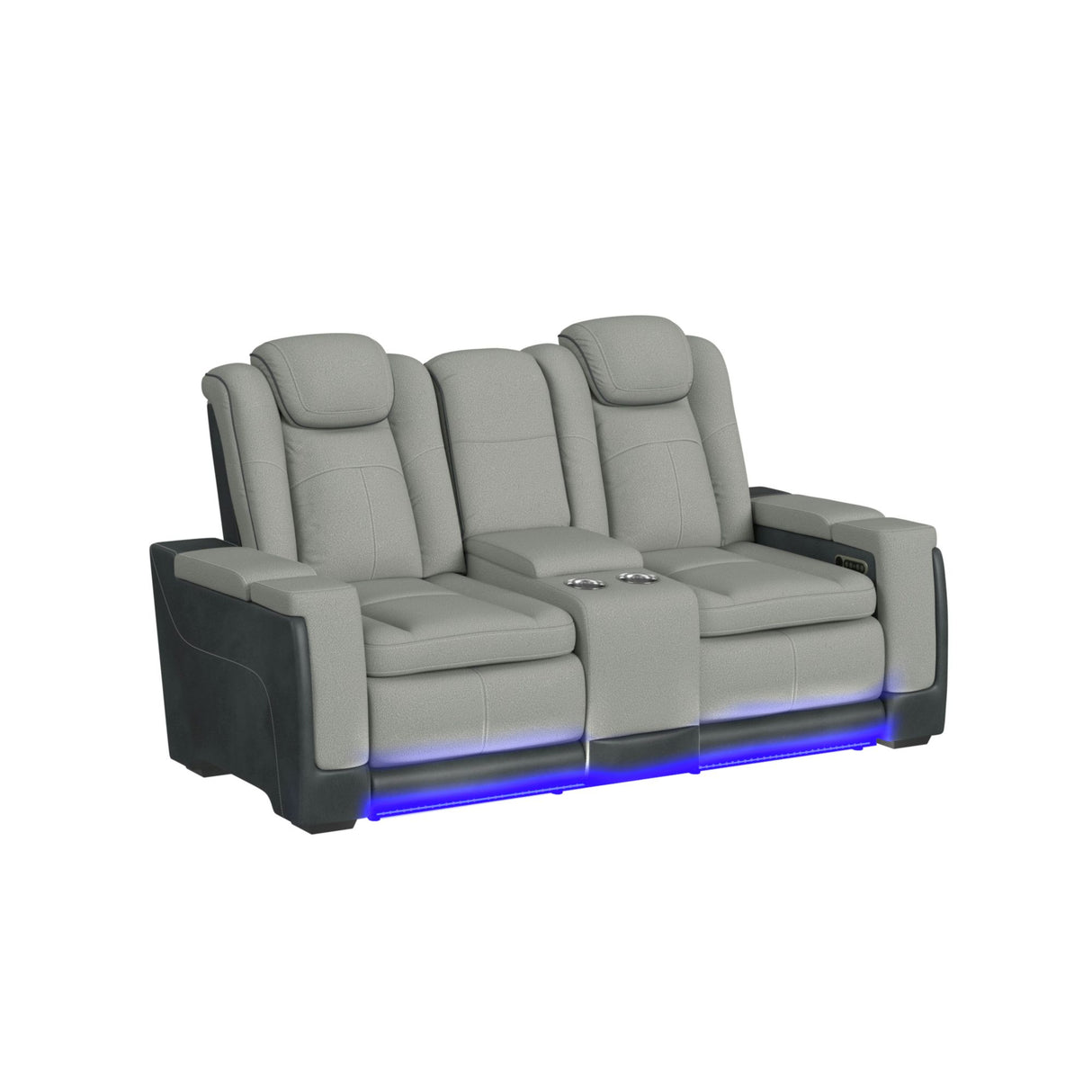 Lantana 2PC Living Room Set in Rocky Cement/Charcoal-Sofa & Loveseat