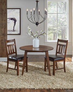MASMA6100 Round Leg Drop Leaf Table - Mango Finish