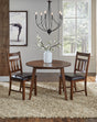 MASMA6100 Round Leg Drop Leaf Table - Mango Finish