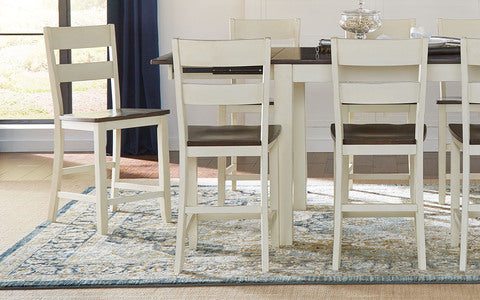 MRPCO355K Ladderback Stools - Chalk/Cocoa Bean