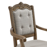 Madison Park Dining Arm Chair with Beige Fabric in Walnut (2 Per Carton)
