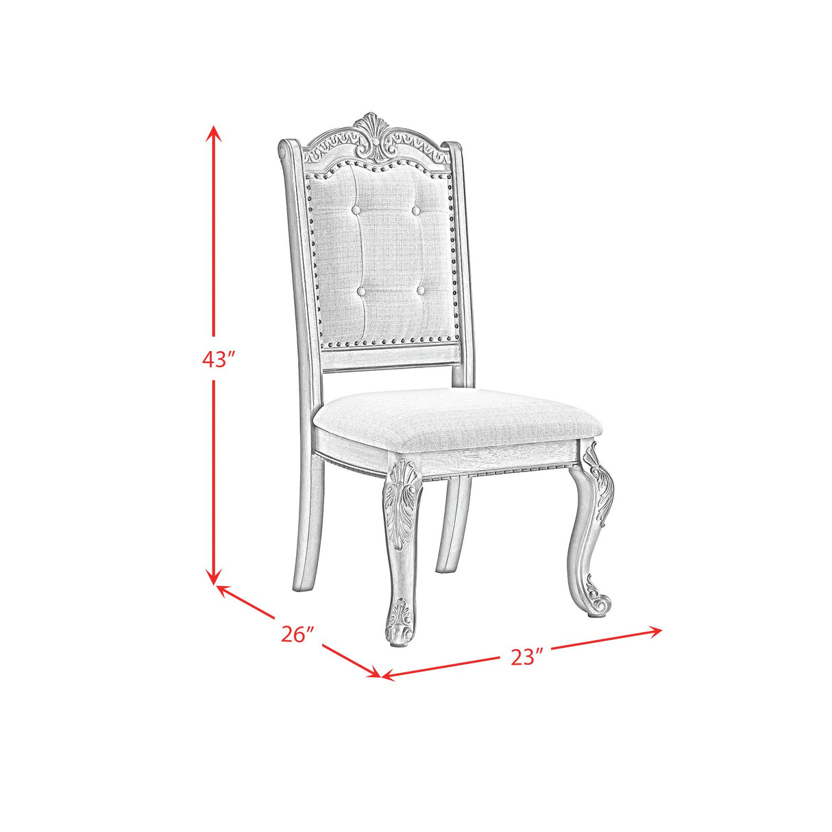Madison Park Dining Side Chair with Beige Fabric in Walnut (2 Per Carton)