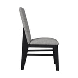 Marlene Dining Side Chair with Grey Fabric in Black (2 Per Carton)