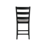Martin Counter Side Chair with Grey Fabric - Black Finish (2 Per Carton)