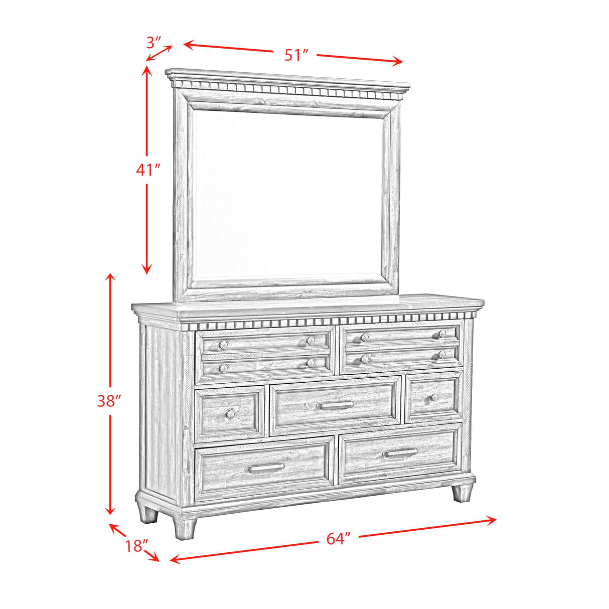 McCoy Dresser and Mirror Set