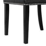 Francesca White Marble Rectangular 5PC Dining Set-Table & Four Black PU Chairs