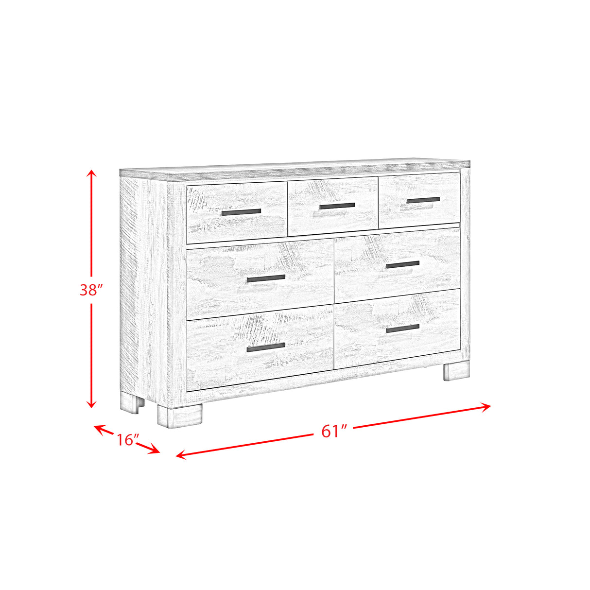 Millers Cove Dresser Two-Tone Grey (Sturdy)
