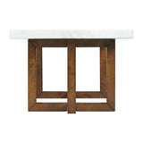 Morris Coffee Table in Espresso W/White Marble Top (3A Packing)