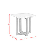 Morris 2PC Occasional Marble Table Set in White