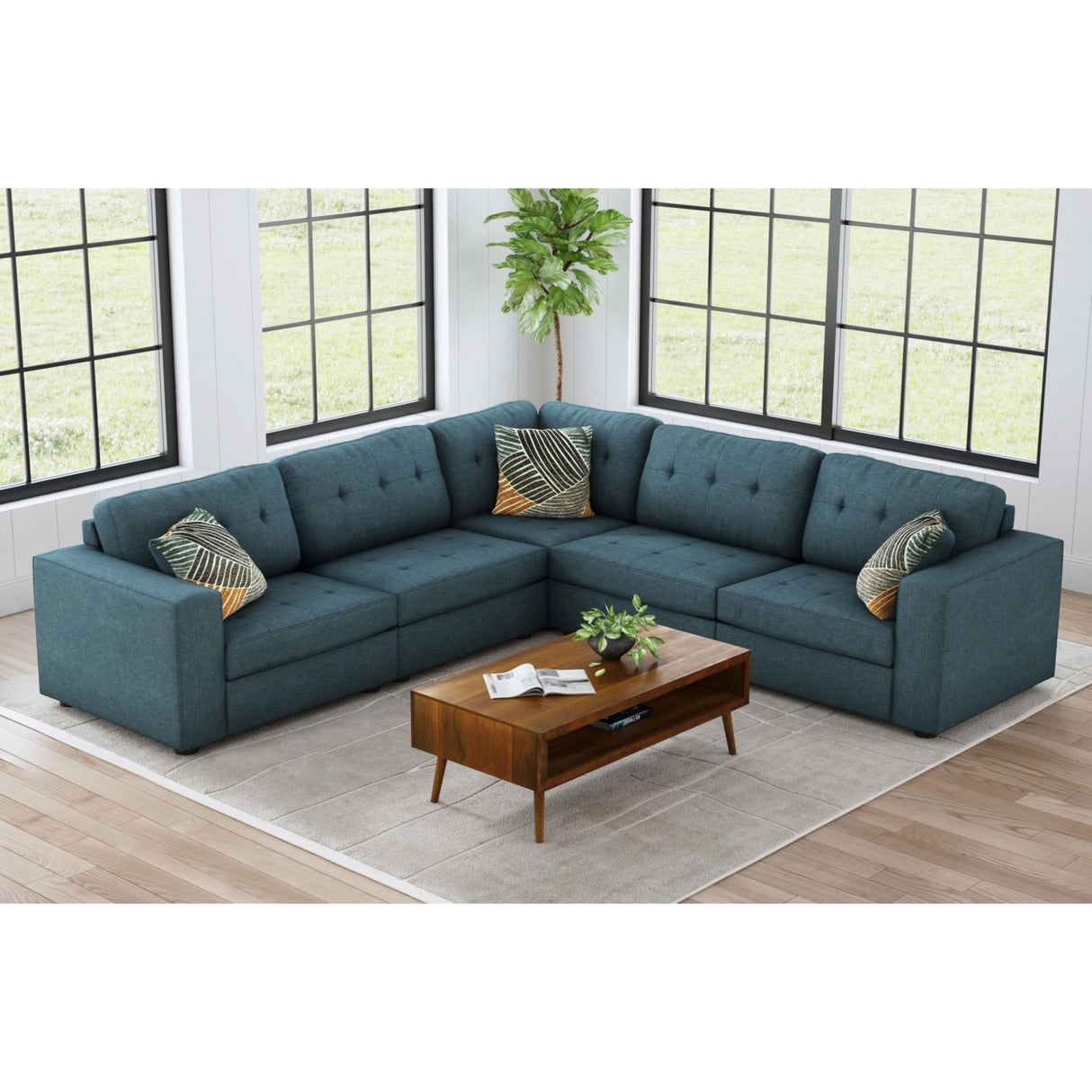 Options One LHF Chair in Palmer Plus Teal with 1 Pillow 20"ÔøΩ