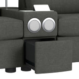 Options One 8PC Living Room Set in Palmer Plus Ash with Media Console