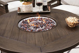 Paradise Trail Paradise Trail Fire Pit Table with 4 Nuvella Swivel Lounge Chairs